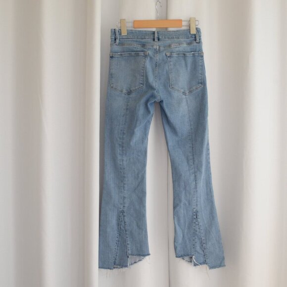 Frame Le Crop Mini Boot Flare Raw Hem Light Wash Jeans Sz 26 - Picture 4 of 11